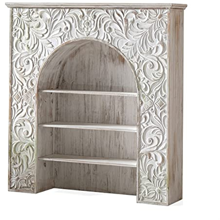 Kamin Dekoration Schrank Heim Wohnzimmer Eingangstür Weiß Europäischer Vintage Massivholz Skulptur Aufbewahrungsschrank kaminumrandung deko holz
