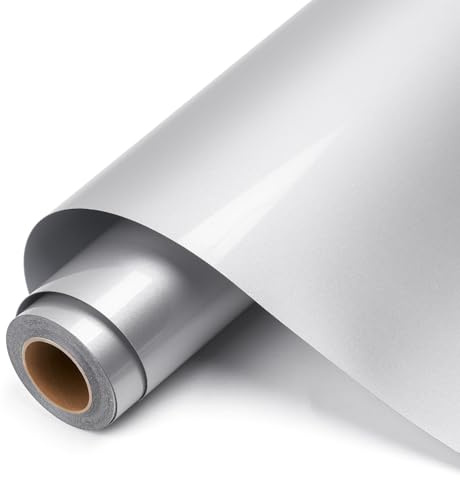 AMAZINGHOME Silver Heat Transfer Vinyl Roll - 30.5 cm x 400 cm, Premium Iron On Vinyl for Fabric, Compatible with All Cutting Machines, HTV for Clothing, Bags, Home Decor