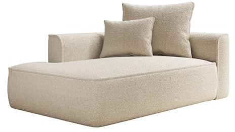 Vente-unique - Feste Chaiselongue 1-Sitzer Pineta - Polyester - Beige