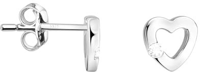 SOFIA MILANI - Damen Ohrringe 925 Silber - mit Zirkonia Steinen - Herzen Ohrstecker - E0356