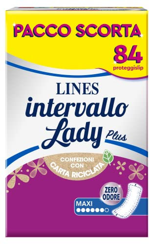 Lines Intervallo Lady Maxi, Formato Scorta x84 proteggislip, 1 unità, 1