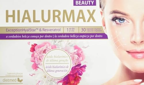 Dietmed | Hialurmax - 30 Cápsulas | Exceptionhyalstar & Resveratrol | Ácido Hialurónico de Última Generación