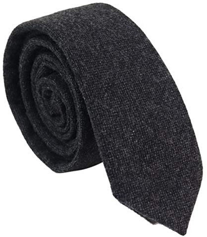 TruClothing Mens Tie Hankie Tweed Pin Stripe Vintage Retro Classic Gatsby Blinders - black tweed stz22 One Size