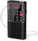 PRUNUS J-328 Taschenradio FM/UKW, Digital Radio Klein mit Rekorder, Kofferradio Mini Radio mit Akku Wiederaufladbarer, SD/TF/AUX MP3-Walkman Fm Radio, Tastensperre zum Joggen, Wandern, Reisen(Schwarz)