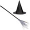 Children's Witch Hat and Broomstick - World Book Day and Halloween Kid's Fancy Dress/Costume Accessories/Party Props - Plastic Toy Broom Black Witch Hat Girls and Boys Witch Accessories