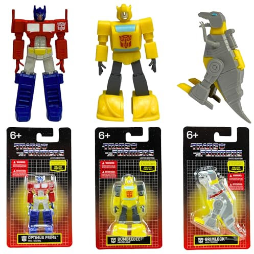 Limited Edition Transformers 2.5 Mini Figures - Autobots Optimus Prime, Bumblebee & Grimlock Set of 3