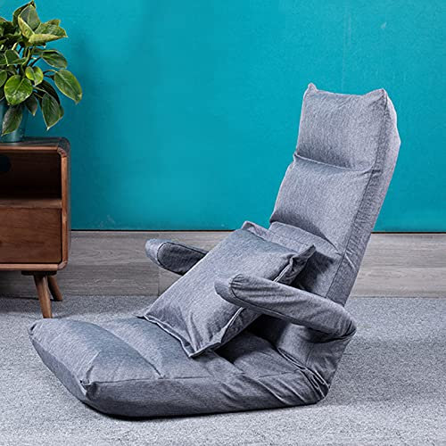 Adjustable Floor Chair Lazy Sofa Chair Gaming Chair Cushion Recliner Lounger with Armrest and Back Support