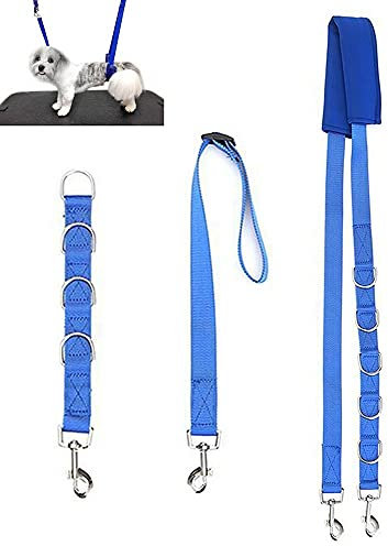 3pcs Trimmtisch Hundeleine,Bauchgurt,Hundepflege Gurt,verstellbar Schlinge Rückhaltegurt für Schertisch | Baden,Trocknen, Haare reparieren,Tierpflegeprodukte für Hunde, professionelle Tierpflege(Blau)