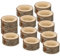 BSTKEY Set of 12 Wooden Tea Light Candle Holders, Decorative Votive Candle Holders Tealight Stand, Wood Centerpieces for Table Wedding Party Home Decor, 2.5cm Tall