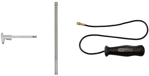 KS Tools 300.0510 Calibre à coulisse becs doubles inox Vernier monobloc Jauge de profondeur & 550.1032 Aimant flexible, 400 mm