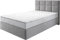 DELIFE Boxspringbett Dream-Fine Mikrofaser Grau 120x200 cm mit Matratze und Topper