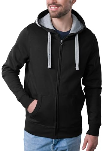 HRM Herren Jacket M Kapuzenpullover, Schwarz, 6XL EU