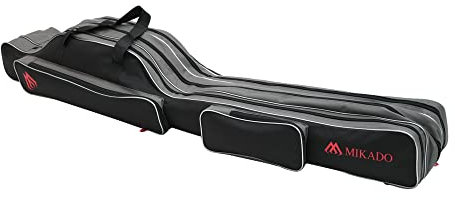 Generic Rutentasche 2/3 Fächern Rutenfutteral Angeltasche viele Varianten! 1,0-1,6m (160cm / 3 Fächer/UWD-0420B3-160), Schwarz