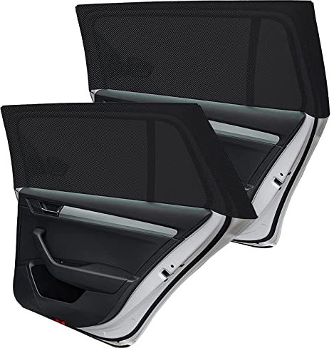 SUPERWALK Parasol de Coche,2Pcs Infantil Lateral Ventana Trasero Sombrilla Universal con protección UV Fácil instalación Bebe para Niños y Mascotas (L)