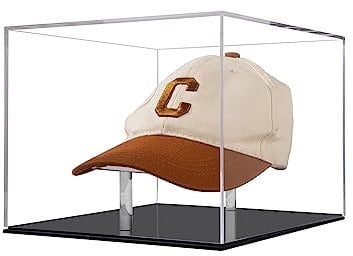 Qinry Acrylic Baseball Football Cap Display Case Wall Mounted Square UV Protection Cabinet Storage Cover
