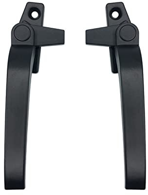 Ersatz Fenster Griffe, Rechts/Linke Fenstergriff, Aluminiumlegierung Herausdrückbarer Fenstergriff, Fenster Griff Hebel Gehäuse Verriegelung Griff (Links + Rechts, Schwarz)