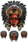 Temporäre tattoos Indianer - 1 Blatt von Fake tattoos | Indianer Tätowierung | Arm, Schulter, Hals, Knöchel, Oberschenkel, Bein | Farbige | Indianer Klebetattoos, Herren, Damen - TATTOO YOUR STYLE