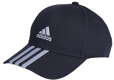 adidas Unisex 3-Stripes Cotton Twill Baseball Cap, Legend Ink/White, XS