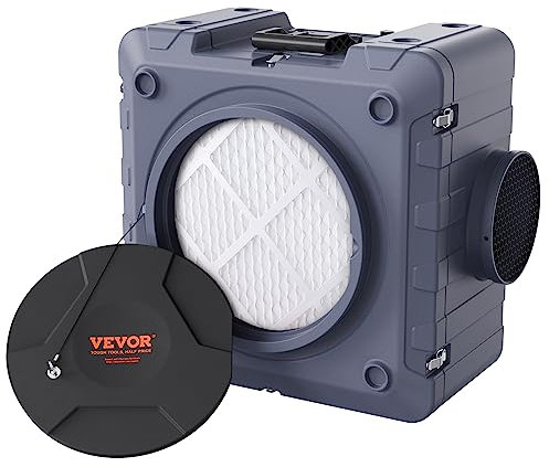 VEVOR Purificador de Aire con Filtración 3 Etapas Máquina de Aire Negativo Apilable de 550 CFM Filtro de Aire con MERV10 Carbón H13 HEPA Filtración de Aire para Uso Doméstico Industrial, Comercial
