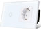 TAWOIA Interruptor de luz con combinación de enchufes Schuko, empotrado, enchufe de 16 A, 157 x 86 mm, placa de cristal endurecido con retroiluminación LED, 1 vía, interruptor táctil, 1000 W, color