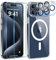 YisrLery Magnetica Cover per iPhone 15 Pro Max con 2 Vetro Temperato e 2 Protezione Fotocamera, Compatibile MagSafe Hard PC Custodia Anti-Graffio Protettiva Case Antiurto (Trasparente)