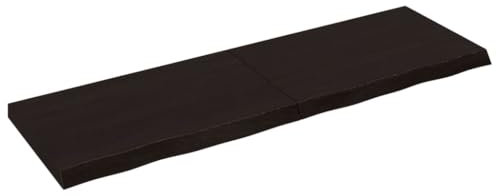 vidaXL Wandregal, Holzregal Regal Handgefertigt mit Baumkante, Wandboard Regalbrett Scharnierdesign, Bücherregal Hängeregal, Dunkelbraun 160x50x(2-6) cm Massivholz Eiche Behandelt