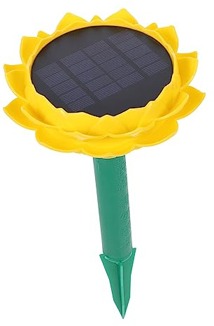 ABOOFAN Solar Powered Waterproof Outdoor Wireless Speaker Portable Music Player Garden Courtyard Lotus Shape Yellow Suitable for Buddhist Songs