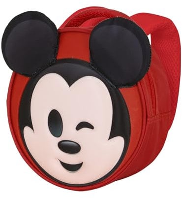 Disney Micky Maus Send-Emoji Rucksack, Rot, 22 x 22 cm, Kapazität 4 L