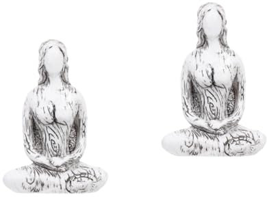Warmhm 2st Geschnitzte Ornamente Skulptur Im Freien Figuren Für Draußen Kuh Figur Miniaturfiguren Figur Einer Nackten Frau Desktop-dekor Bürodekoration Weiß Yoga Idol Männlicher Gott Harz