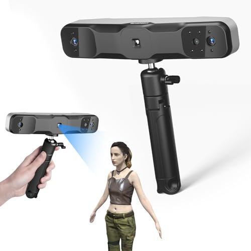 Revopoint Range 2 3D-Scanner 0,1 mm Präzision Infrarot 3D Scanner, 16 fps Schnelles Handheld 3D-Scannen für große Objekte, 2 Megapixel RGB-Farbkamera für Reverse Engineering 3D-Druck