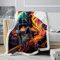 CHTLIFQ Bedruckte Sherpa Decke „Hellish Skull on Fire“ aus Fleece, für Bett, Couch, Stuhl, Vier Jahreszeiten, für Kinder, Teenager, Schlafzimmer, Dekoration, 80 x 120 cm (31,5 x 47,3 Zoll)