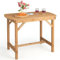KOMFOTTEU Mesa de Jardín de Madera de Abeto, Mesa de Comedor con Agujero de Sombrilla, Mesa Auxiliar con Carga de 180 kg, Mesa de Centro para 4-6 Personas, 100 x 60 x 75 cm, Natural