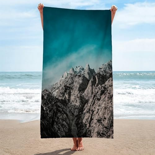 Toalla Playa En Blanco Y Negro Toallas Playa Grande Microfibra Anti Arena Leopardo Playa Toallas para NiñA NiñO Adulto Piscina Toalha de Praia Mujer Hombre 100x200cm