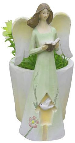 Gartenengel Blumentopf - Gartenstatue Pflanztopf - Harz Niedlicher Engel Statue Topf Engel Figur Blumentopf für Indoor Outdoor Landschaftsbau Kleiner Behälter für Sukkulenten