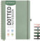 EMSHOI A4 Dotted Notebook, Spiral Notepad, 100gsm, HardCover Leather, Stencils, Pocket, Pen Loop, Ruler, Bookmark, 110 Pages Bullet Dot Grid Journal for Women Men Writing, 21x28.5cm, Sage Green