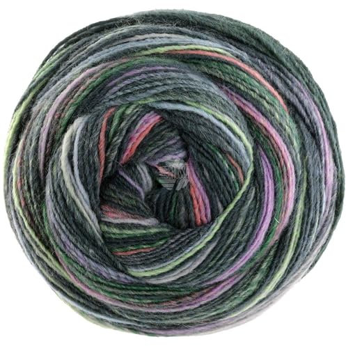 LANA GROSSA Gomitolo Magico | Dochtgarn mit Farbverlauf | Handstrickgarn aus 60% Schurwolle & 40% Polyacryl | 200g Wolle zum Stricken & Häkeln | 700m Garn FB 3023