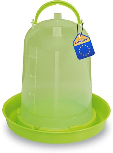 Agrarzone Hühnertränke 5 Liter grün - robuste, beheizbare Geflügeltränke mit Füllstandsanzeige - automatische Hühner Tränke Wassertränke - Hühner Zubehör