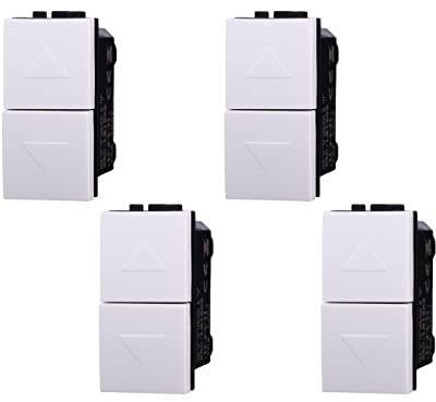 4 interruptores bipolares para persianas, compatible con Bticino Living Light (blanco)