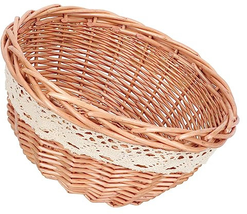 LALADEFIEE Copri Alimenti Intrecciato Coperchio Protettivo per Dolci e Pane Cupola Decorativa Naturale per Cucina e Ristorante Protezione Polvere e Insetti Colore Legno