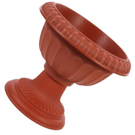 Zerodeko Maceta Romana Maceta jardín Decoración Interior con Pedestal macetero Columna Romana jardineras de Pedestal para Plantas de Exterior jardineras de Porche el plastico Rojo