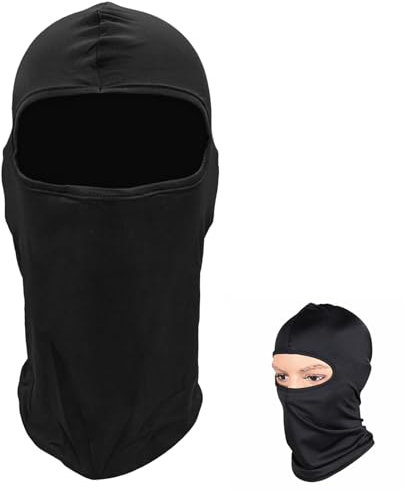 1 Stücke Skimaske für Outdoorsports Radfahren,Snowboarden,Skifahren,Motorrad Fahren Winddicht Warm Gesichtshaube Sturmhauben,Sturmhauben Gesichtshaube Balaclava für Damen und Herren UV Schutz-Schwarz