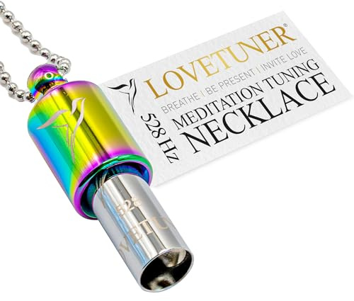 LOVETUNER 528 Hz Frequency Meditation Necklace | Mindfulness Device for Anxiety & Stress Relief | Ball Chain, Small, Stainless Steel, No Gemstone