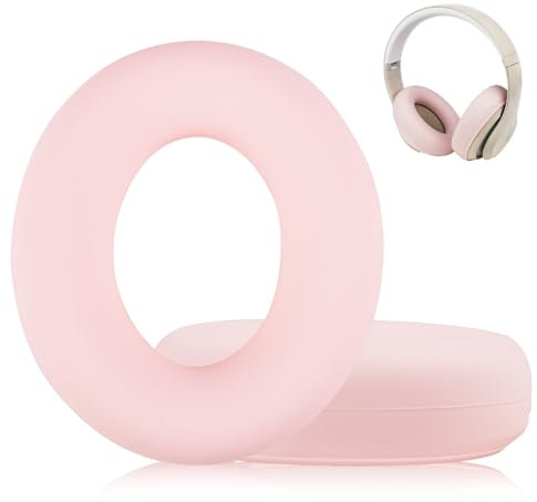 Adhiper Sweat Ear Covers for Beats Studio Pro Headphones, Silicone Headphone Case Covers for Beats Studio Pro Accessories, Washable & Sweat Proof Ear Pads Cover - Pink