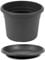 HAC24 Pflanztopf Kunststoff Anthrazit Rund Ø 60 cm incl. Untersetzer Pflanzkübel Pflanzuntersetzer Blumentopf Blumenkübel Pflanzcontainer