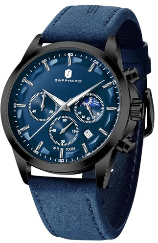 Benyar Herrenuhr Uhren Herren Wasserdicht Herrenuhren Chronograph m?nner Armbanduhr für Herren Eleganz Lederarmband/Edelstahl Quarz Geburtstags/Weihnachts Gold/Silber/Blau/Schwarz