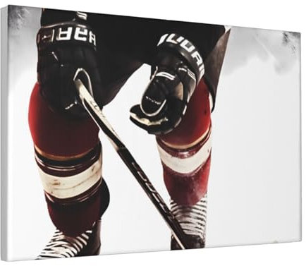 LKVNSWERT Leinwand-Wandbild, für Wohnzimmer, 20 x 30 cm, moderne Kunst zum Aufhängen, Eishockey-Muster, Leinwanddruck, ästhetische Wandkunst für Schlafzimmer, Badezimmer