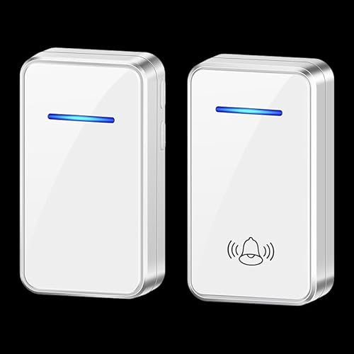 SLDAGe Wireless Doorbell with USB Sockets, Plug in Waterproof Battery Operated Cordless Doorbell Operating at 150m Long Range with 60 Chimes 5 Volume Levels LED Light for Home, School, Office,White