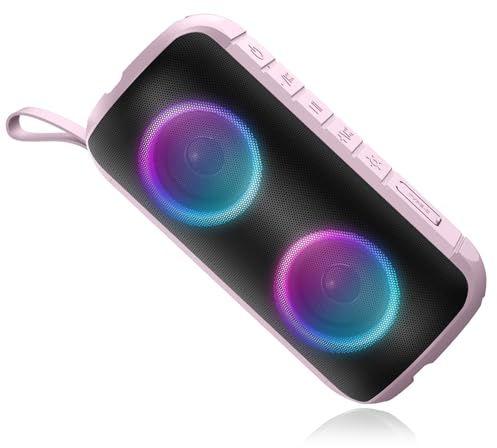 Cassa Bluetooth Portatile Potente 24W, Altoparlante Bluetooth 5.3 con Suono Stereo, IPX6 Speaker Bluetooth con Luce LED, Abbinamento TWS, 12H di Autonomia, Chiamata Senza Mani per Casa, Esterno,Viaggi