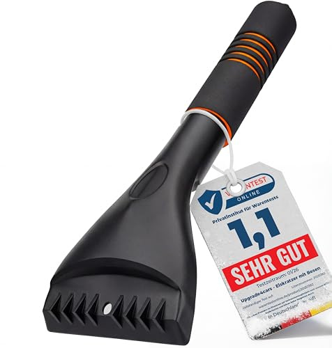 Upgrade4cars Raschiaghiaccio Auto Robusto & Stabile per Vetri Accessori | Impugnatura ergonomica | Accessorio pratico per il veicolo | Facile da usare e da riporre | Estate & Inverno