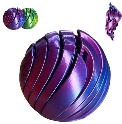 3D Printed Fidget Slime Ball Toy, Sensation Stress Decrease Gear Sphere Fidget Toy with Liquid Flow Effect, Twistable Desk Toys for Anxiety Relaxation Office Home Travel